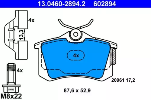 Bremsbelagsatz, Scheibenbremse