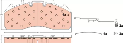 Bremsbelagsatz, Scheibenbremse