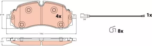 Bremsbelagsatz, Scheibenbremse