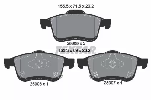 Bremsbelagsatz, Scheibenbremse