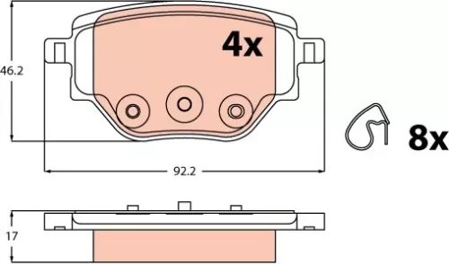 Bremsbelagsatz, Scheibenbremse