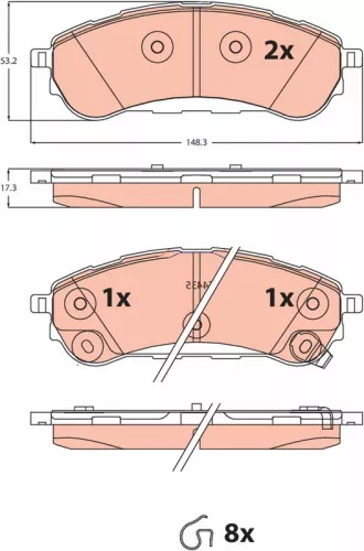 Bremsbelagsatz, Scheibenbremse