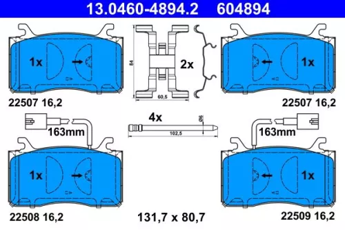Bremsbelagsatz, Scheibenbremse
