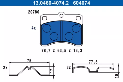 Bremsbelagsatz, Scheibenbremse