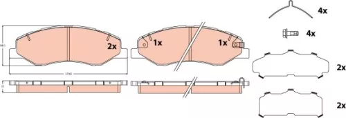 Bremsbelagsatz, Scheibenbremse