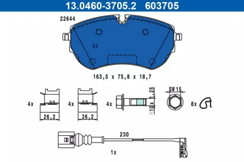 Bremsbelagsatz, Scheibenbremse