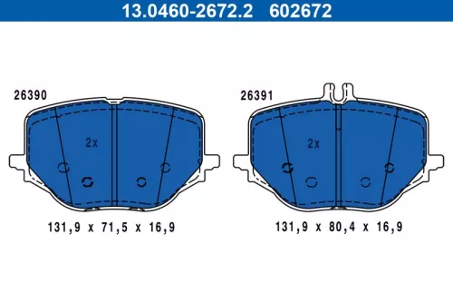 Bremsbelagsatz, Scheibenbremse