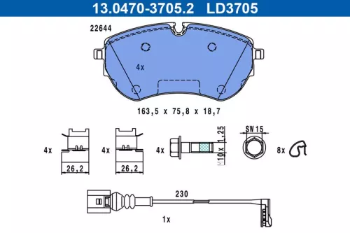 Bremsbelagsatz, Scheibenbremse