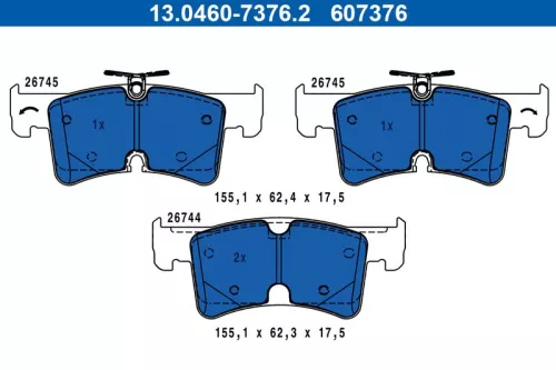 Bremsbelagsatz, Scheibenbremse