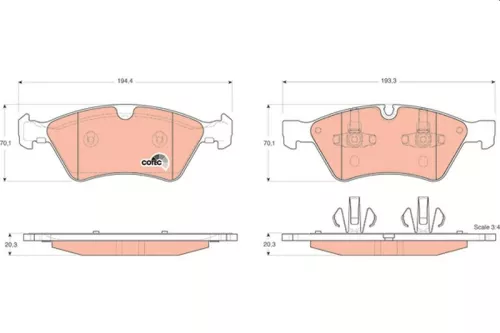 Bremsbelagsatz, Scheibenbremse