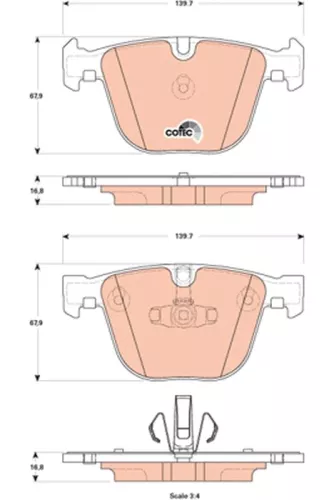 Bremsbelagsatz, Scheibenbremse