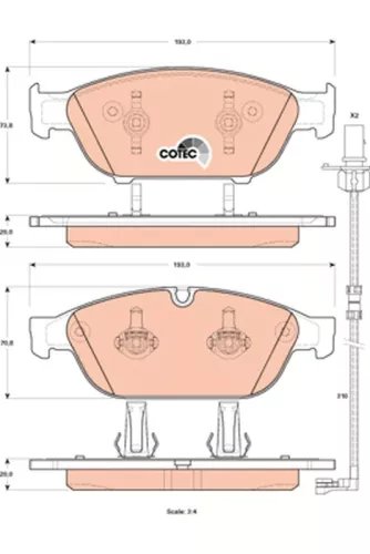Bremsbelagsatz, Scheibenbremse