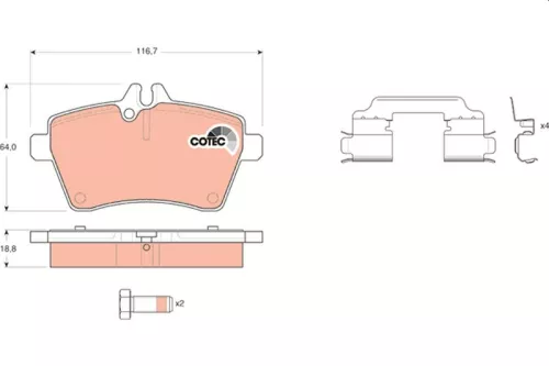 Bremsbelagsatz, Scheibenbremse