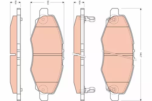 Bremsbelagsatz, Scheibenbremse