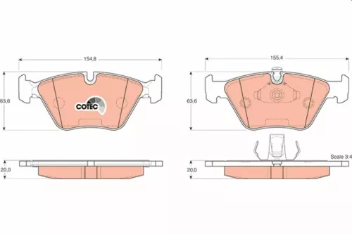 Bremsbelagsatz, Scheibenbremse